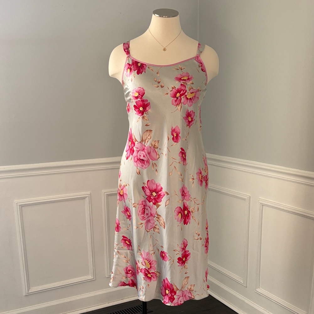 Jones New York Satin Floral Slip Dress